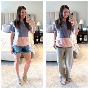 Everyday Bliss - Tri-Color Casual Top